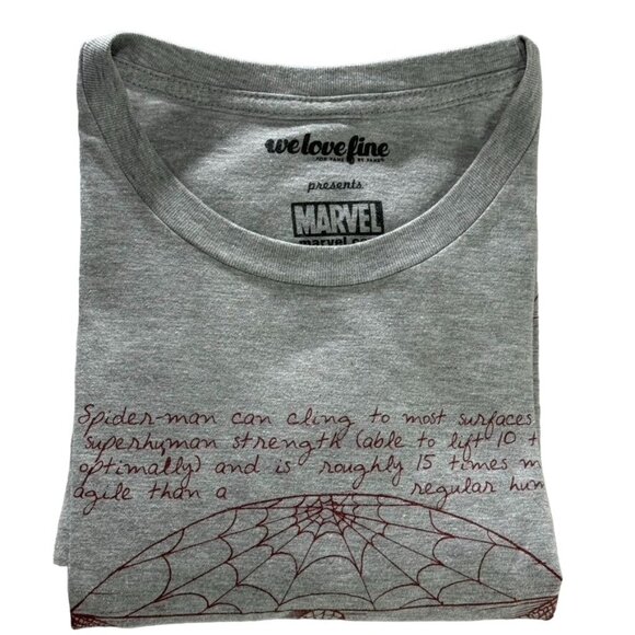 WE LOVE FINE Marvel Spider-Man Men's T-Shirt Vitruvian Gray Cotton Blend Size XL - Picture 1 of 7